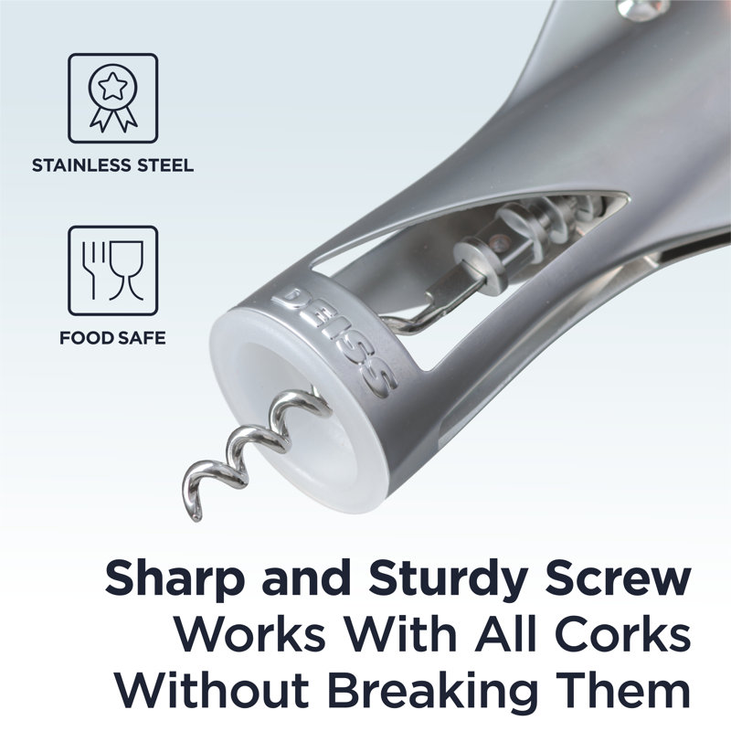 Deiss Lux Wine Opener, Allmetal Wing Corkscrew Wine Bottle Opener With